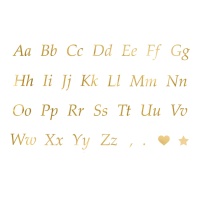Autocolantes de letras douradas - 5 folhas