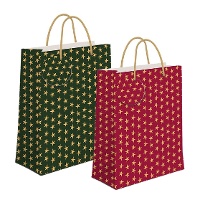 Saco de presente de 45 x 33 x 10 cm com estrelas natalinas - 1 unidade