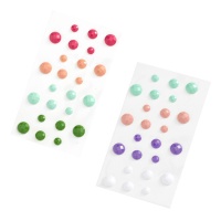 Autocolantes 3D de cristais circulares coloridos - 24 pcs.