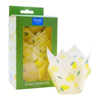 Cápsulas de tulipa de papel para muffins de limão - PME - 24 unid.