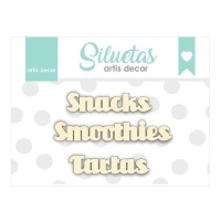 Snacks, Smoothies e Bolos Chipboard - Artis decor - 3 unidades