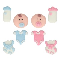 Figuras de açúcar e biberões de bebé - FunCakes - 8 unid.