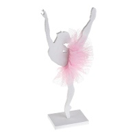 Centro de mesa de bailarina branco de 17 x 4 x 20 cm