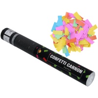 Canhão de confettis de papel multicolorido de 40 cm.