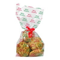 Sacos para doces transparentes de Merry Christmas de 12,5 x 7 x 28,5 cm - Creative Party - 20 unidades