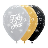 Feliz Ano Novo Balões de Látex 30 cm - Sempertex - 12 pcs.