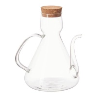 Galheteiro para óleo em borosilicato de 1000 ml com tampa de cortiça