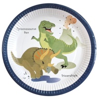Pratos Dinossauro Pré-histórico 23 cm - 8 unid.