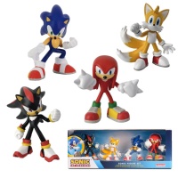 Conjunto de decorações Sonic para bolos - 4 unidades