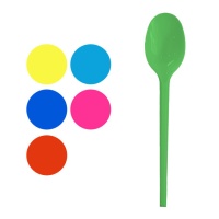 Colheres de plástico coloridas 17 cm - 12 unidades