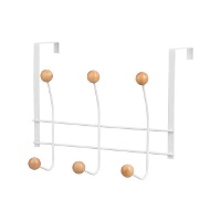 Cabide de porta com 6 ganchos, branco - Berilo