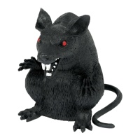 Rato preto sentado de 15 cm