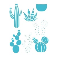 Stencil cactus 20 x 28,5 cm - Artis decor - 1 unidade