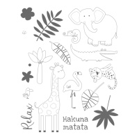Carimbos Safari Hakuna matata em acrílico - Artemio