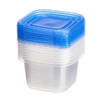 Tupper de 0,88 L quadrado de plástico - 8 unidades