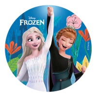 Bolacha comestível Frozen da Elsa e da Anna 15,5 cm