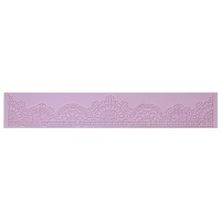 Molde de silicone retangular com rebordo em forma de coroa de flores 39 x 6,5 cm - Artis decor
