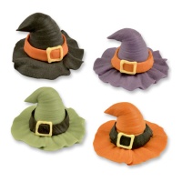 Chapéus de Bruxa 3D figuras de açúcar 3,5 x 2,5 cm - Dekora - 36 unidades