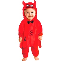 Fantasia de diabo vermelho com gravata para bebê