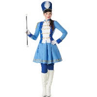 Fantasia de majorette azul claro para mulher