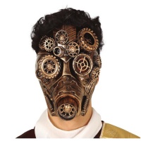 Máscara steampunk em dourado velho