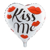 Balão de coração Kiss me de 46 cm