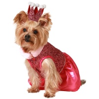 Fato de princesa com coroa para cão