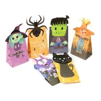 Saco de papel para doces de Halloween 12 x 28 cm - 12 unidades