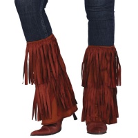 Perneiras hippie com franjas castanhas