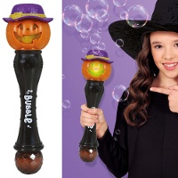Varinha abóbora com bolhas, luz e som, 32 cm
