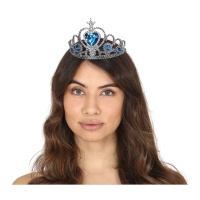 Tiara de princesa com corações azuis