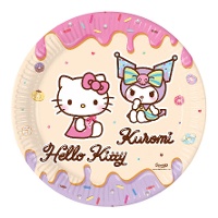 Pratos de Hello Kitty Kuromi de 23 cm - 8 unidades