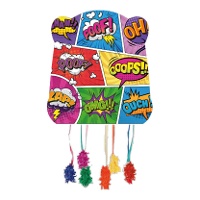 Piñata de super-heróis em quadrinhos de 28 x 33 cm