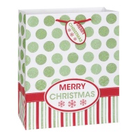 Saco de presente de Feliz Natal 33 x 26,5 x 14 cm