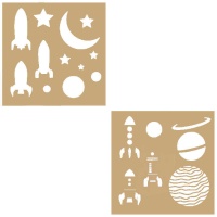 Stencils de espaço 20 x 20 cm - Artemio - 2 unidades