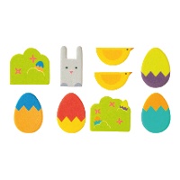 Figuras de açúcar modernas para Páscoa 2D - 9 unidades