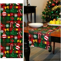 Caminho de mesa com estampa quadriculada de 3 x 0,28 m