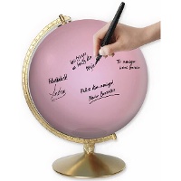Globo terrestre rosa para assinaturas
