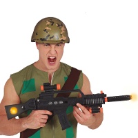 Rifle de assalto militar com luz e som de 70 cm
