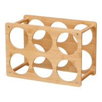 Suporte para 6 garrafas de bambu