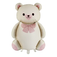 Balão de Urso com Laço Vichy de 90 cm