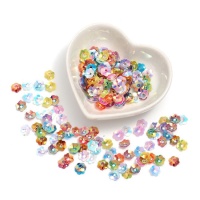 Lantejoulas de flores 3D multicoloridas 0,8 cm - 5 gr