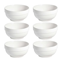 Tigela de 13 cm de porcelana redonda empilhável - 6 unidades