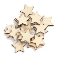 Figuras de madeira de estrela de 3 cm - 20 unidades