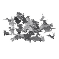 Lantejoulas animais prateadas - Innspiro - 28 g