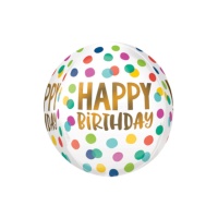 Balão branco orbz feliz aniversário 38 x 40 cm - Anagrama