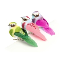 Conjunto de pássaros de tamanho médio decorados com clip - 3 pcs.