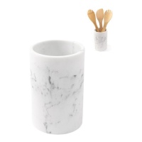 Recipiente para utensílios de cozinha em mármore de 15 cm