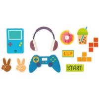 Decoração de açúcar 2D para cupcakes - Videojogos - 11 peças