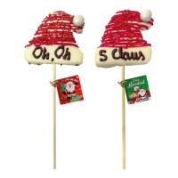 Chupa-chupa chapéu de Pai Natal de nuvem com chocolate 35 gr - 1 unid.
